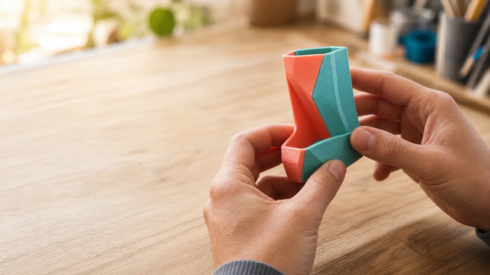 Gedrucktes Objekt in der Werkstatt von 3D-Druck-Proto